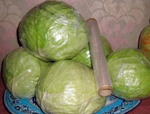 Хранение капусты в пищевой плёнке